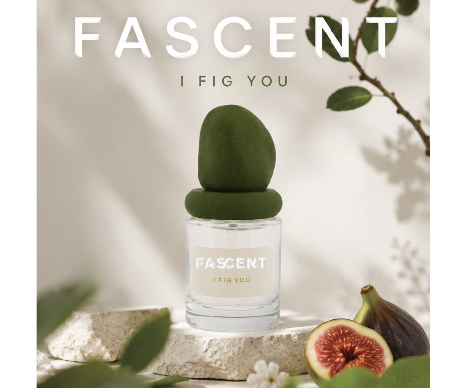 nước hoa I Fig You Fascent 30ml chai tròn màu xanh chụp cận cảnh